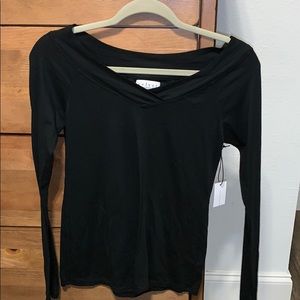 Velvet Soft long sleeve black tee